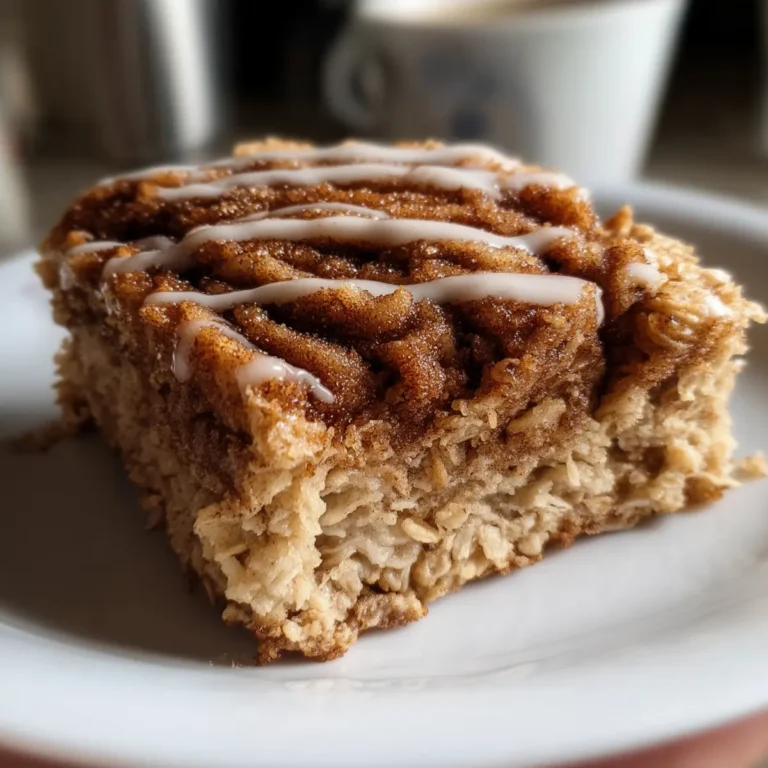 Cinnamon Roll Baked Oatmeal Squares