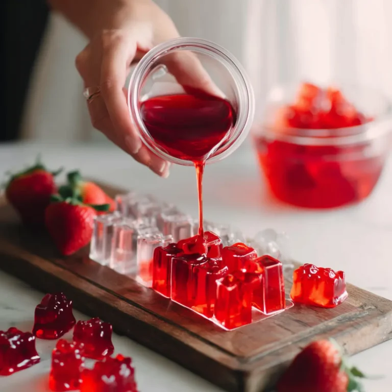 Homemade Healthy Strawberry Gummy Bears