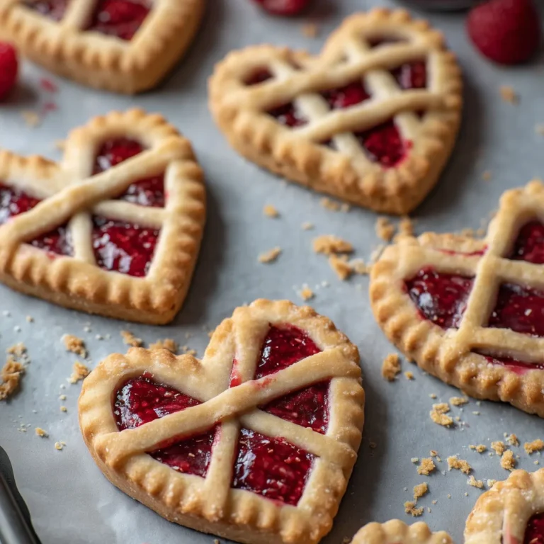 Raspberry Chia Jam Heart-Shaped Linzer Cookies