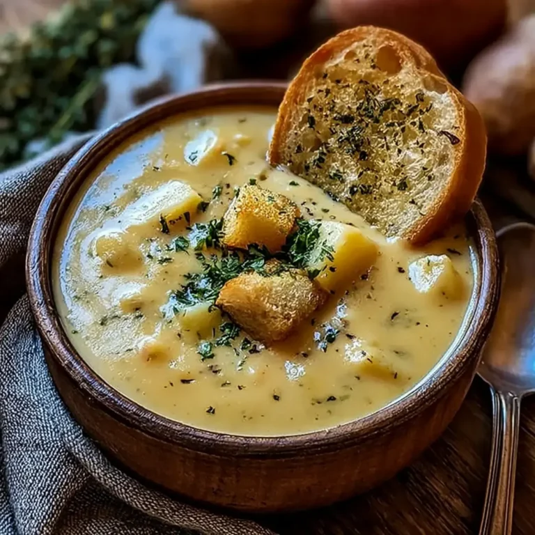 Cheddar Garlic Herb Potato Soup