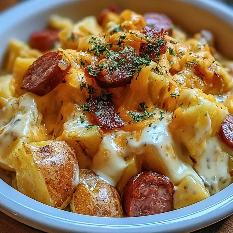 Cheesy Ranch Potatoes and Smoked Sausage