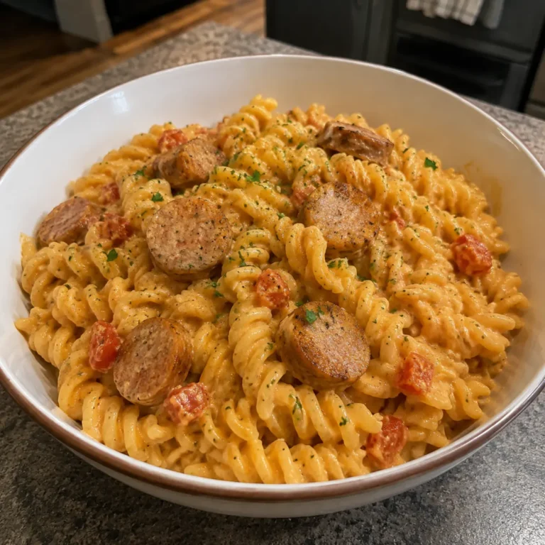 Creamy Rotel Sausage Rotini Pasta