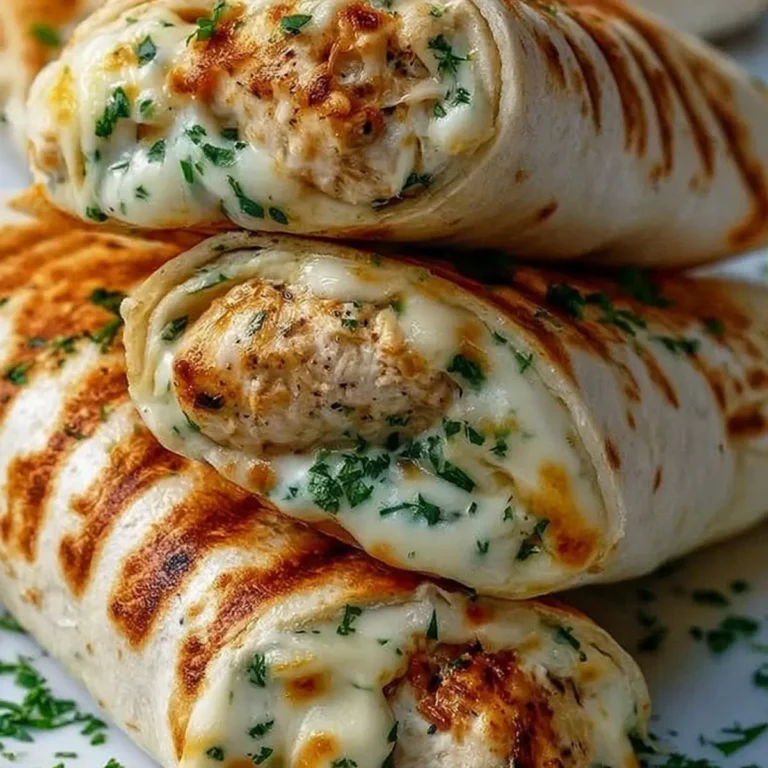 Low Carb Cheesy Garlic Chicken Wraps