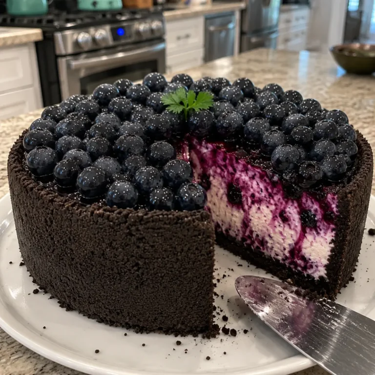 No-Bake Blueberry Oreo Cheesecake