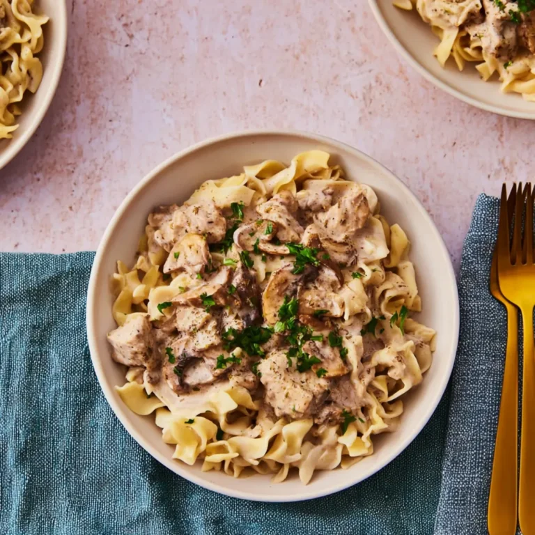 creamy turkey stroganoff