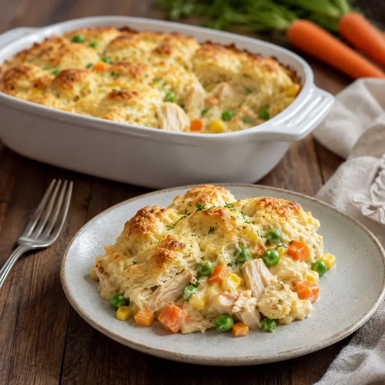 CHICKEN POT PIE BUBBLE UP CASSEROLE