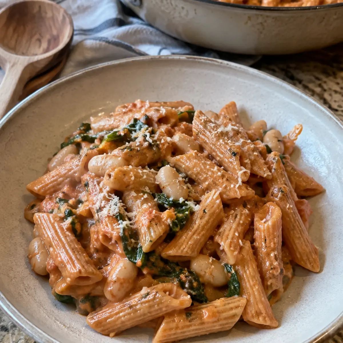 Creamy Tomato White Bean Pasta