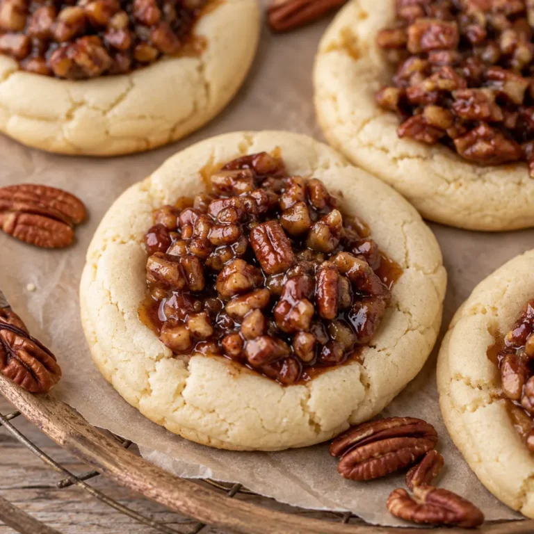Crumbl Pecan Pie cookies with sugar cookies