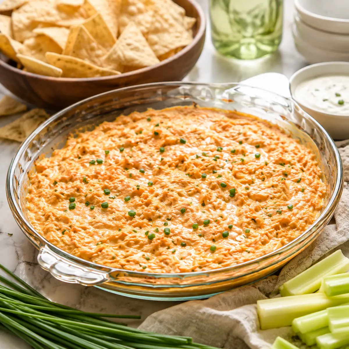 Greek Yogurt Buffalo Chicken Dip without Cream Cheese