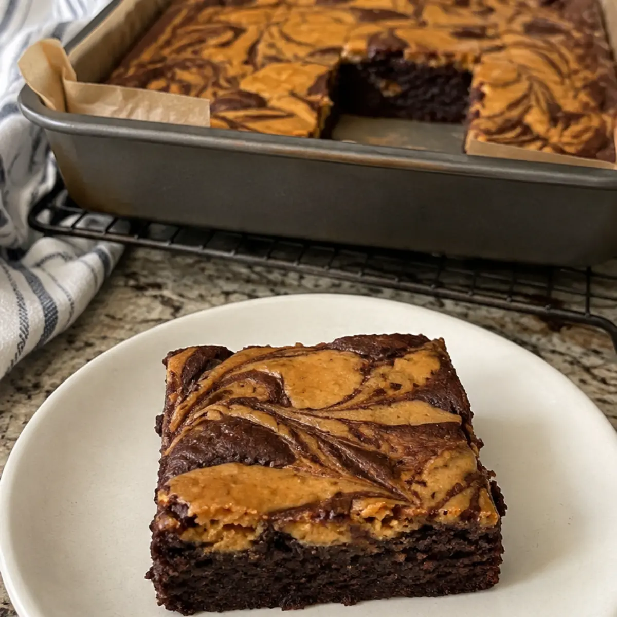Healthy Pumpkin Brownie Swirl Bars