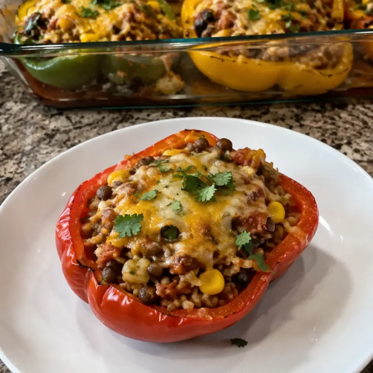 Lentil Taco Stuffed Peppers
