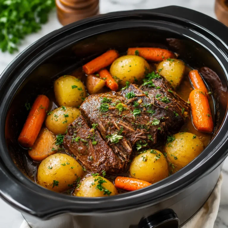 Slow Cooker Garlic Herb Pot Roast